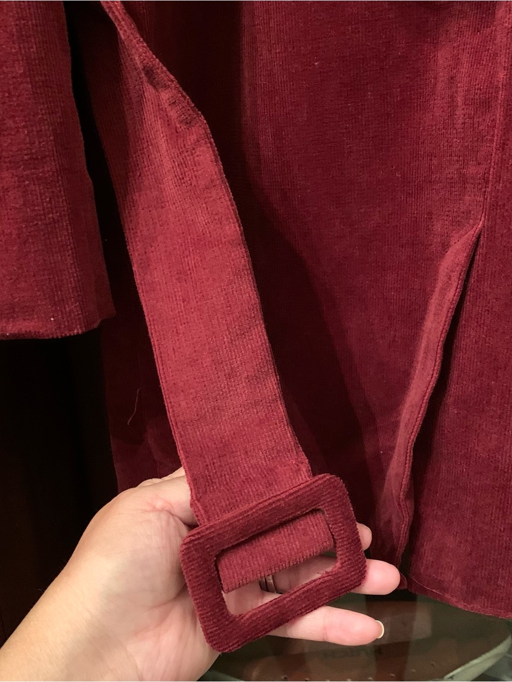 Women's Burgundy Corduroy Blazer Jacket Large Boho Western Retro Glam Career NEW - Picture 5 of 5